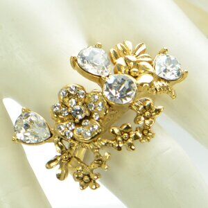 Oscar de la Renta Gold-tone Flower Garden Ring